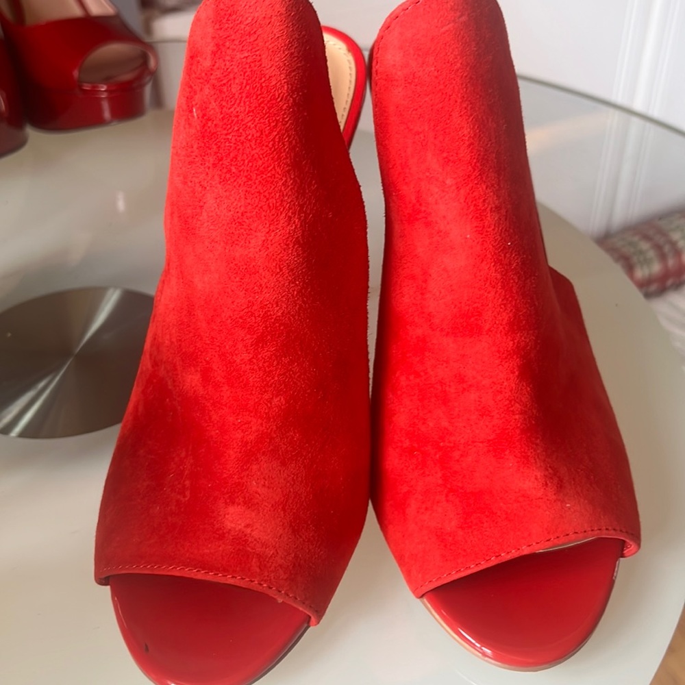 Red leather Steve Madden heels
